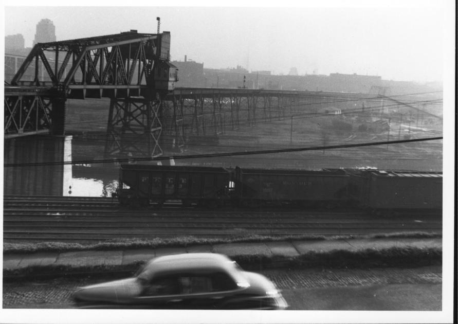 NKP Bridge Cleveland OH Cuyahoga River 1940's | The Nickel Plate Archive