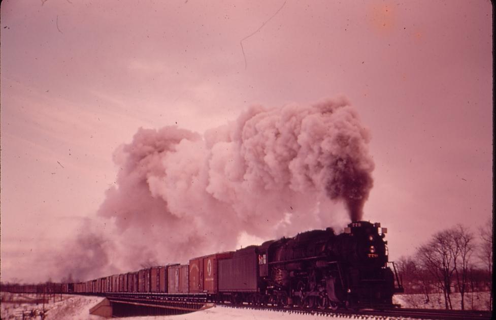 NKP S3 779 Angola NY 121955 crossing bridge The Nickel Plate Archive
