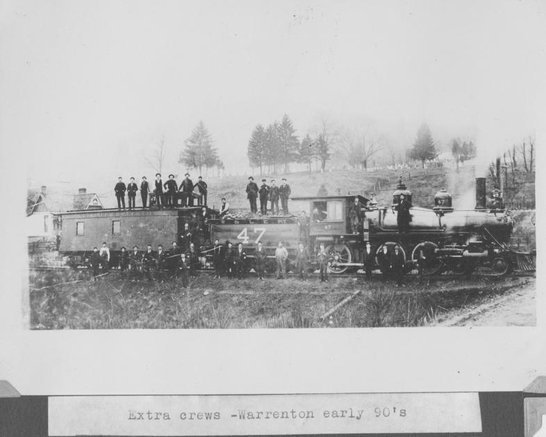 Photo -W&LE 4-6-0 # 47 with caboose Warrenton OH 1890's | The Nickel ...