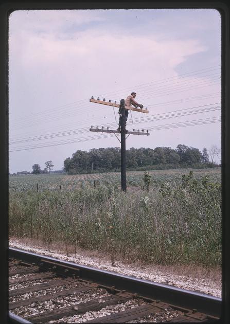 Lineman Repairing Telegraph Lines In June 1964 The Nickel Plate Archive