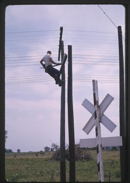 Lineman Repairing Telegraph Lines In June 1964 The Nickel Plate Archive