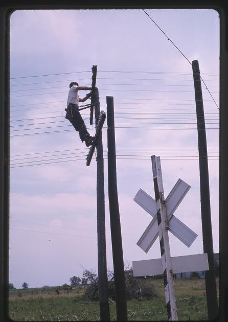 Lineman Repairing Telegraph Lines In June 1964 The Nickel Plate Archive