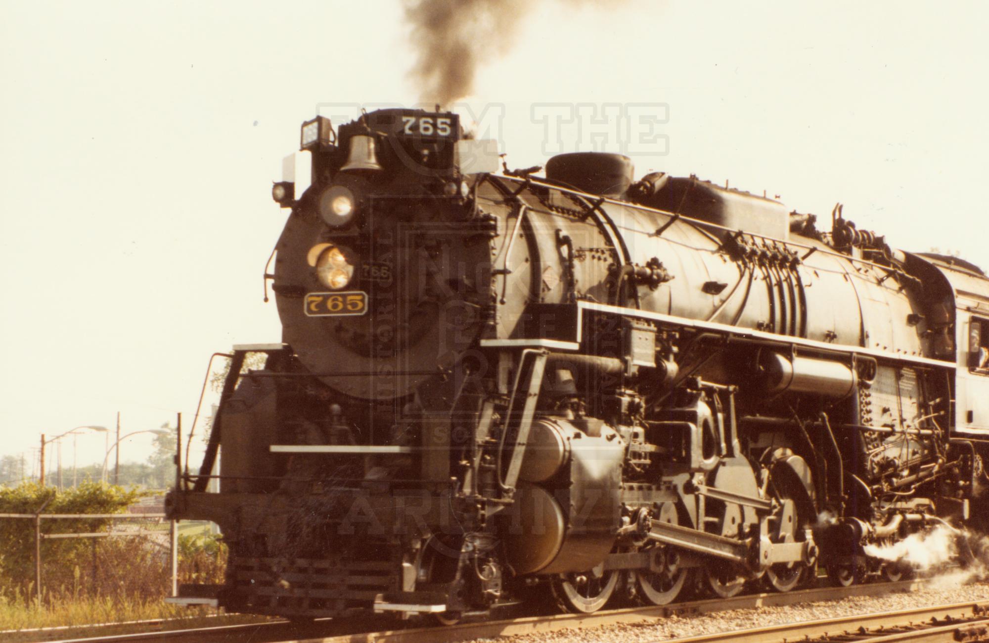 NKP 765 Detriot MI Left front view 8-1983 | The Nickel Plate Archive