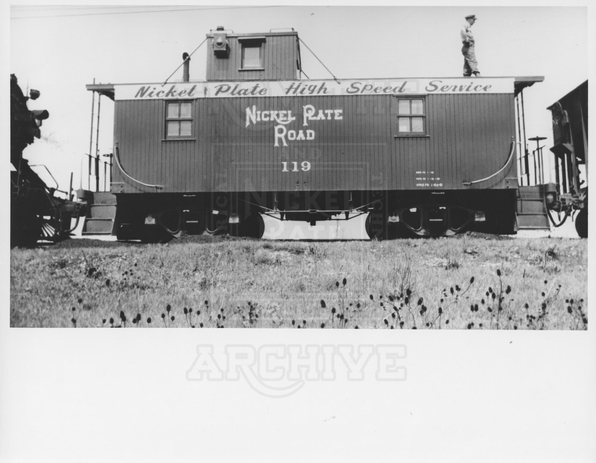 NKP Caboose 119 Unknown Location 1950's NKPHTS | The Nickel Plate Archive