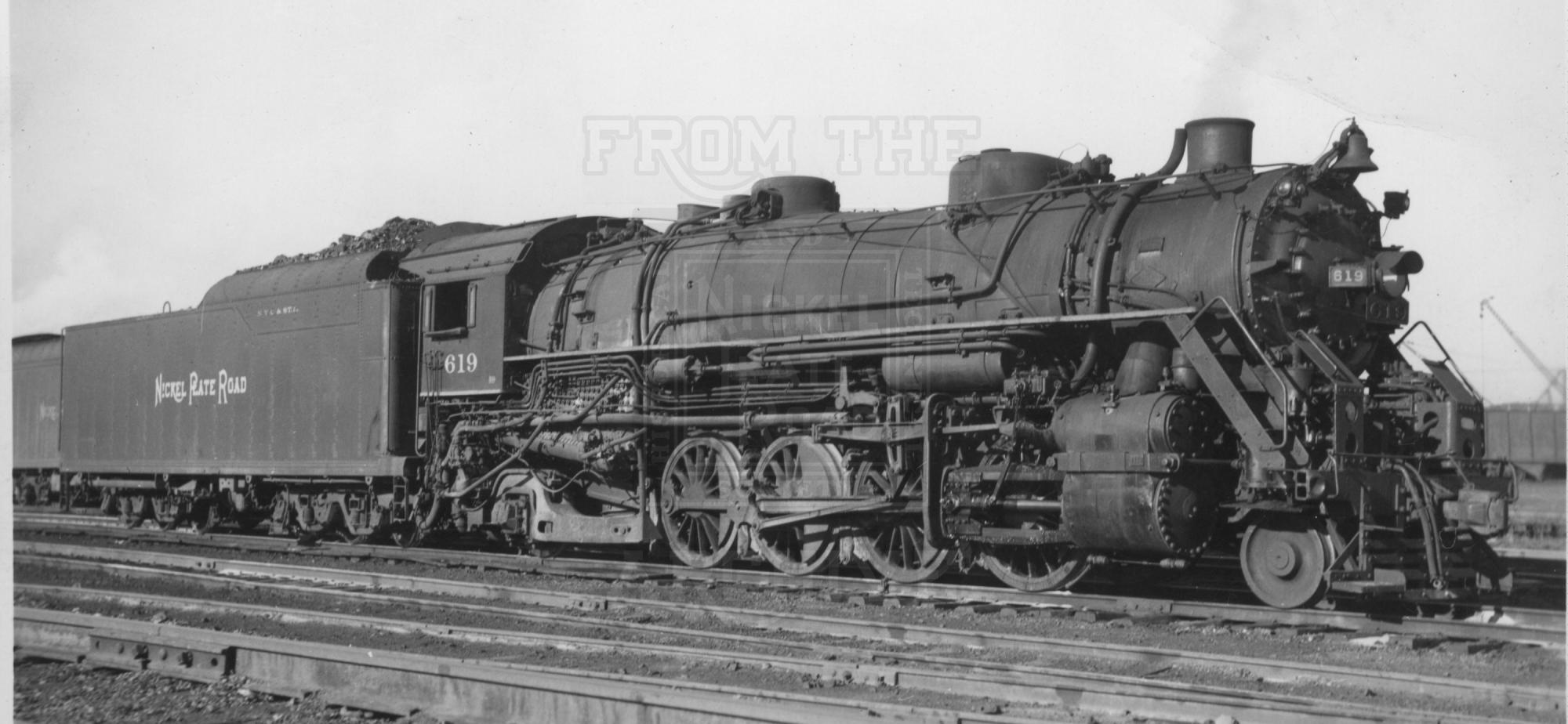 NKP H-6d 619 Bellevue OH 1940's | The Nickel Plate Archive